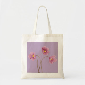 Purple Floral Print Tote Bag