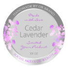 Purple Floral Product Packaging Labels Gray Silver