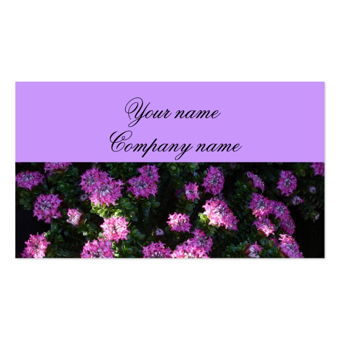 Purple Floral Profile card Business Cards