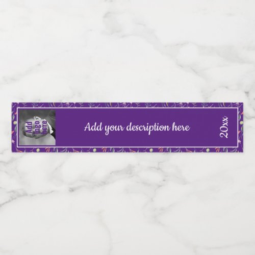 Purple Floral Replacement RING BINDER SPINE LABELS