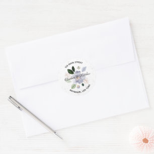 Purple Floral Return Address Envelope Seal