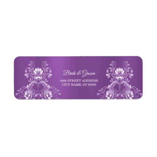 Purple Floral Return Address Label