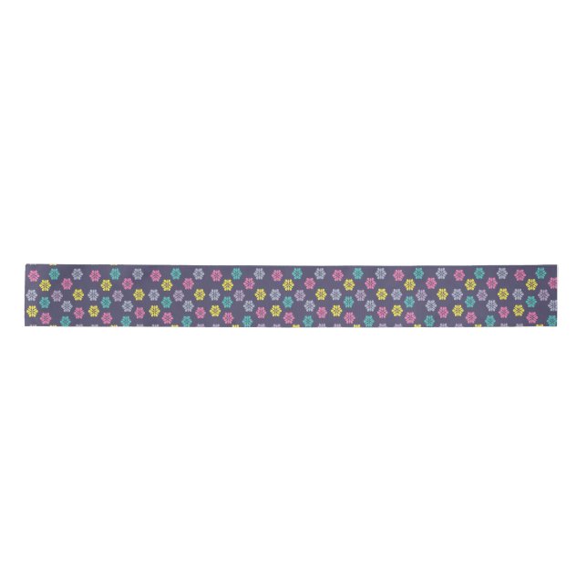 Purple floral Ribbon: Satin Ribbon (Front)