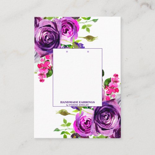  Purple Floral Romantic Earrings Display  Business Business Card