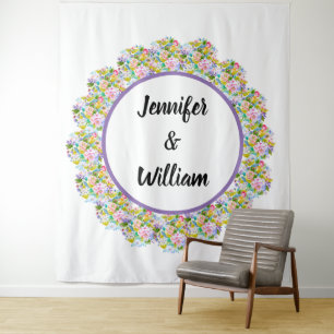 Purple Floral Romantic Wedding Backdrop