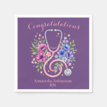 Purple Floral Rose Graduation