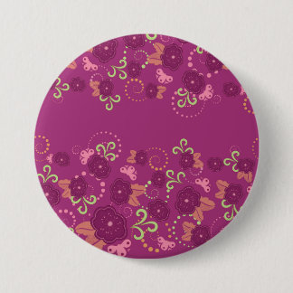 Purple floral round button