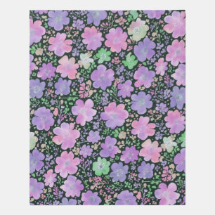 Purple Floral Rug - Modern Flower Pattern