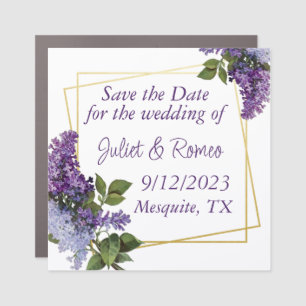Purple Floral Save the Date Magnet