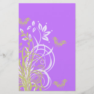 Purple Floral Scrapbook Paper