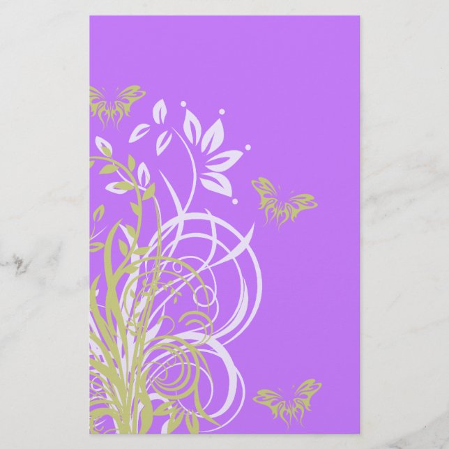 Purple Floral Scrapbook Paper (Front)