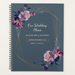 Purple Floral Script Faux Gold Geometric Wedding Planner<br><div class="desc">Purple Floral Script Faux Gold Geometric Wedding Planner. Cute,  modern,  trendy floral rustic design you can easily customize by clicking the "Personalize" button above.</div>