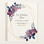 Purple Floral Script Geometric Wedding Planner<br><div class="desc">Purple Floral Script Geometric Wedding Planner. Cute,  modern,  trendy floral rustic design you can easily customize by clicking the "Personalize" button above.</div>