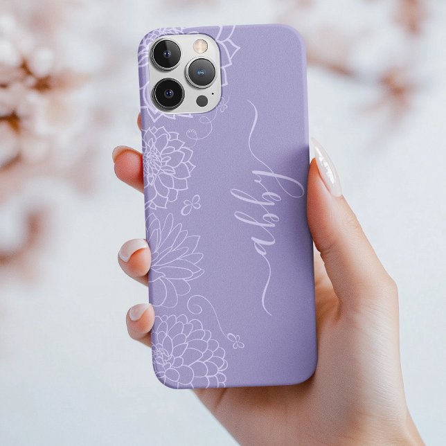 Purple Floral Script iPhone / iPad case (Creator Uploaded)
