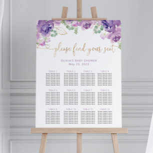 Purple floral seating chart