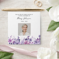 Purple Floral Seed Packet Memorial Funeral