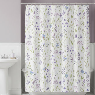 Purple Floral Shower Curtain