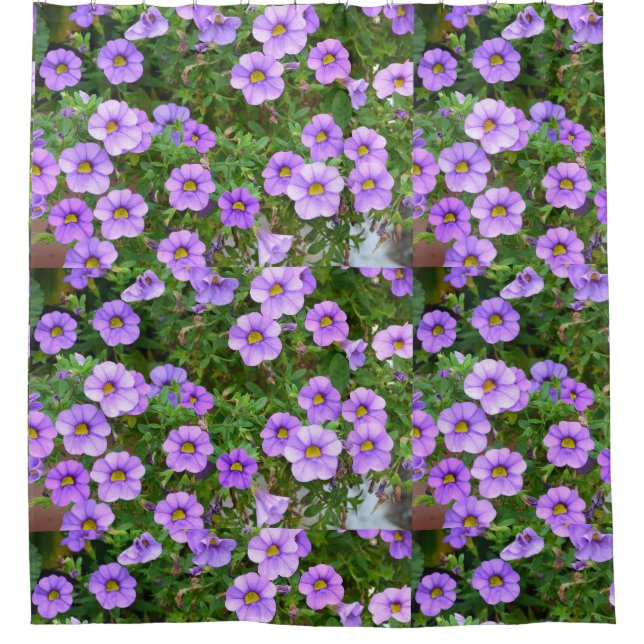 Purple Floral Shower Curtain (Front)