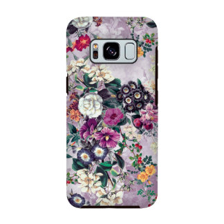 Purple Floral Snap on Samsung Galaxy S8 Phone Case