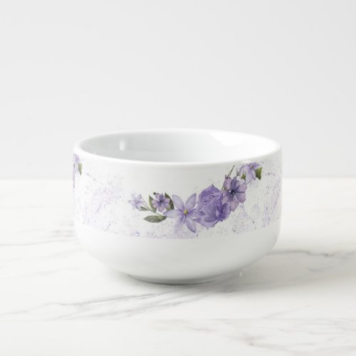 Purple Floral Soup Mug