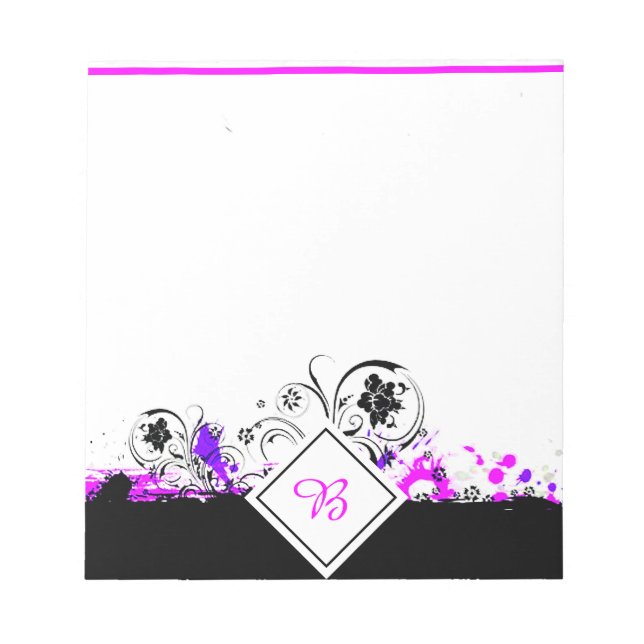 purple floral splatter Notepad (Front)