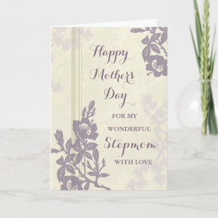 Purple Floral Stepmom Happy Mother's Day Card