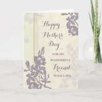 Purple Floral Stepmom Happy Mother's Day Card