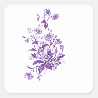 purple floral sticker