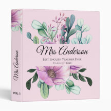 Purple Floral TEACHER Gift - Add Name Class Year