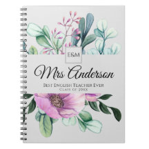Purple Floral TEACHER Gift - Add Name Class Year