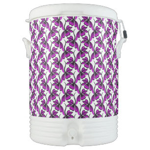 Purple floral tendril pattern beverage cooler