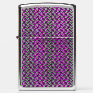 Purple floral tendril pattern zippo lighter