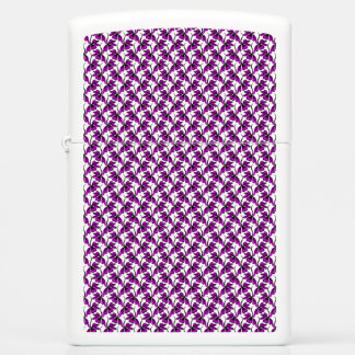 Purple floral tendril pattern zippo lighter