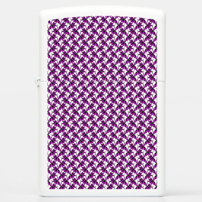 Purple floral tendril pattern zippo lighter (Front)