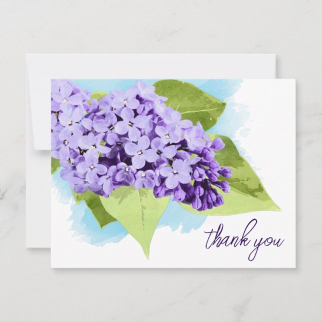 Purple Floral Thank You Card (Front)