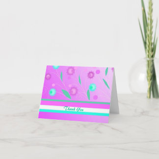 Purple Floral Thank You Card