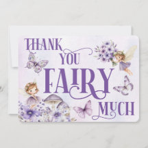 Purple Floral Thank You Fairy Much