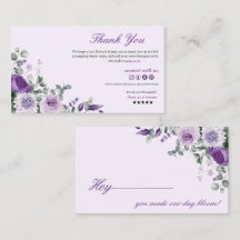 Purple Floral Thank You Flower Shop Loyalty Card