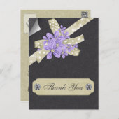 purple floral thank you postcard (Front/Back)