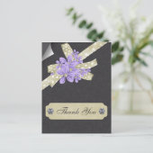 purple floral thank you postcard (Standing Front)