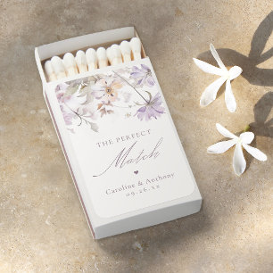 Purple Floral The Perfect Match Wedding Favor