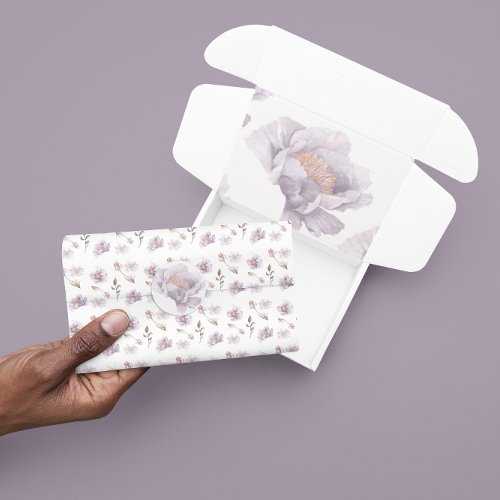 Purple Floral Tissue Paper