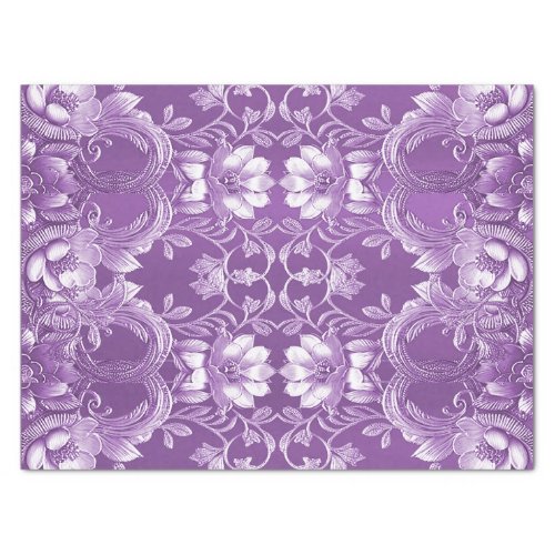 Purple Floral Tissue Paper