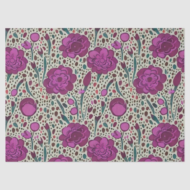 Purple Floral Tissue Paper (Front)