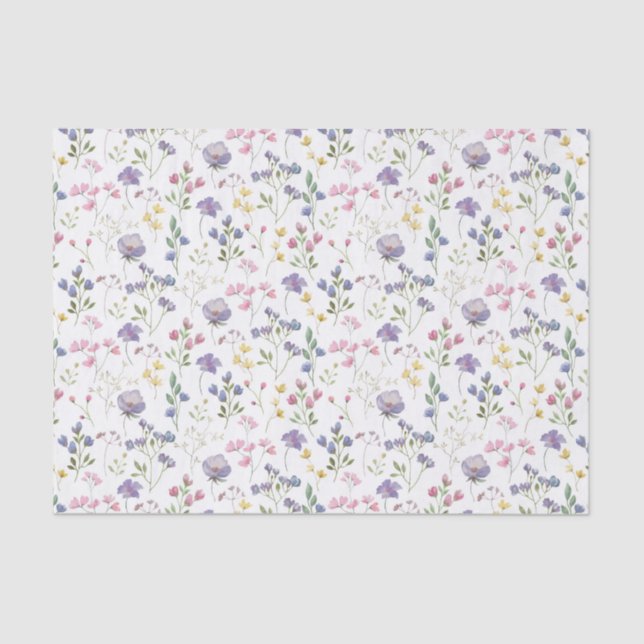 Purple Floral Tissue Paper (Front)