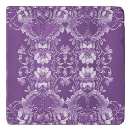 Purple Floral Trivet