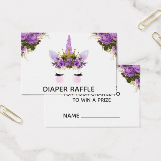 Purple Floral Unicorn Princess Diaper Raffle (Office)