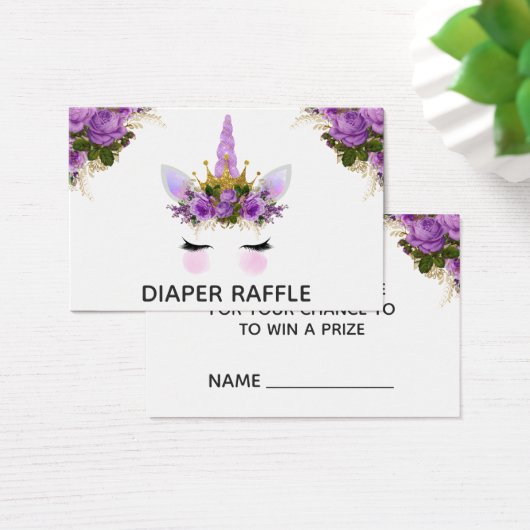 Purple Floral Unicorn Princess Diaper Raffle (Desk)
