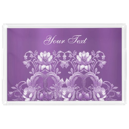 Purple Floral Vanity Tray