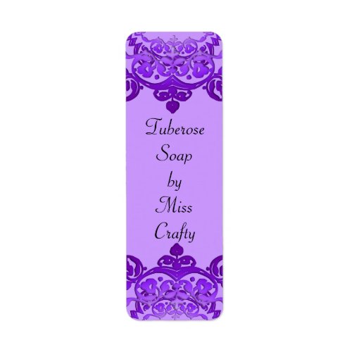 Purple Floral Vintage Art Custom Craft Labels